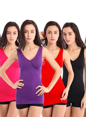 2025无缝塑身瑜伽运动无钢圈文胸无痕打底美体带胸垫内衣女EBAY