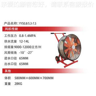 排5.3 Y进设YS0.8 7.5小型排烟备东牌 消防烟机 95585水驱动移动式