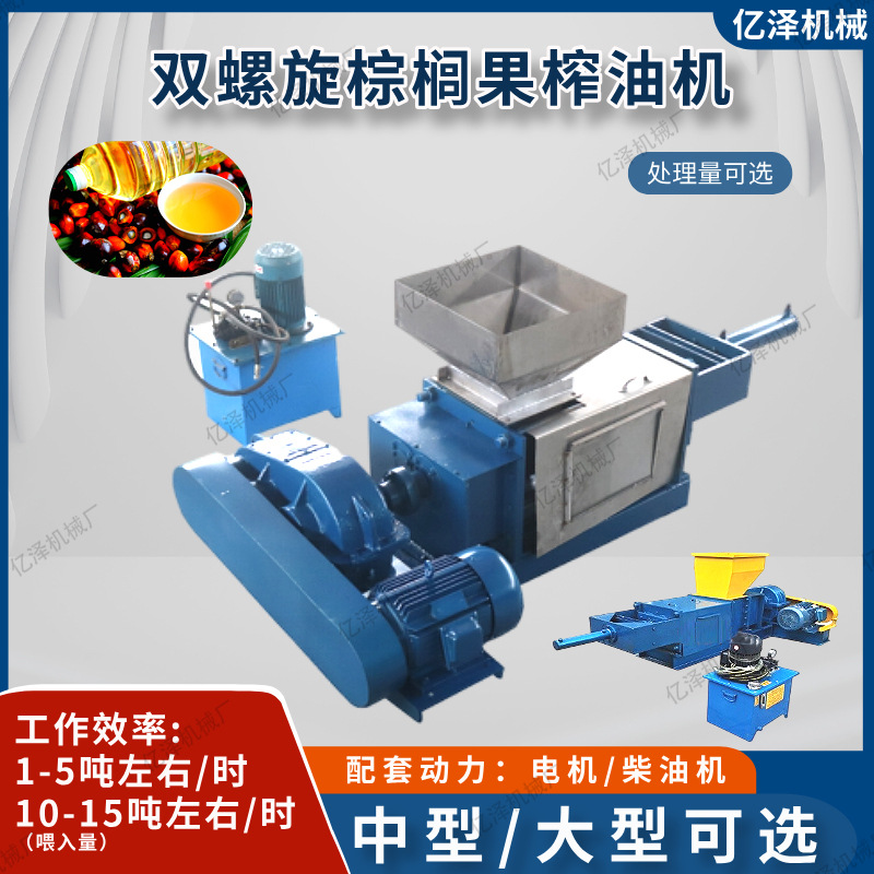 油坊用棕榈果榨油机 油棕果双螺旋榨油机棕榈果仁压榨油设备3T/时