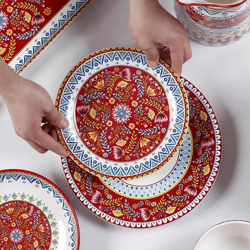 OMK 创意陶瓷盘子中东风格个性餐盘2025年新款家用深汤盘米饭碗