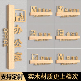 高档实木办公室门牌定制总经理会议室标识牌董事长财务销售部门牌