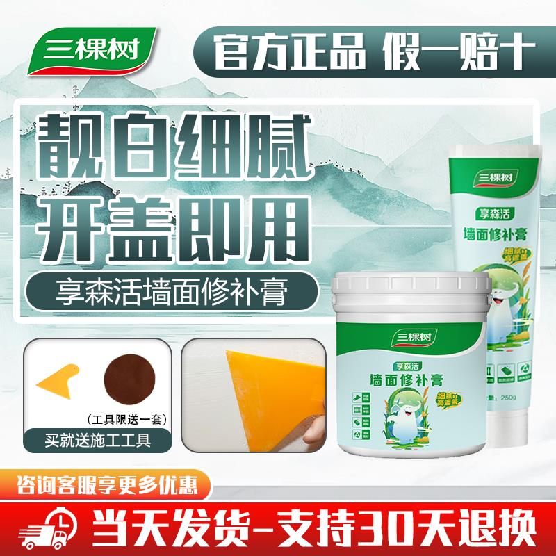 三棵树补墙膏防水防潮防霉墙面修补膏白色墙壁修复白墙腻子膏补墙