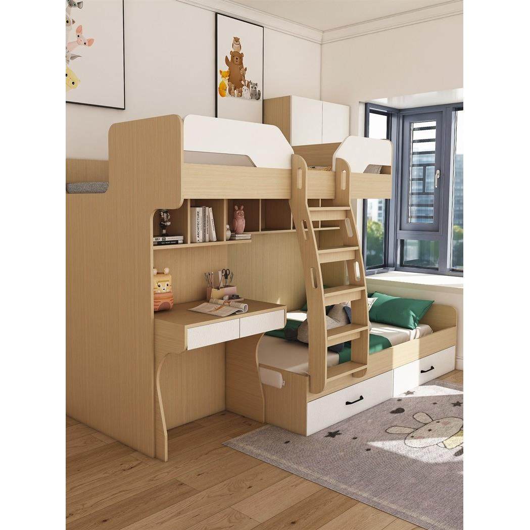 交错式上下床带书桌平行高低床错位型多功能组合儿童床子母床定制,住宅家具,儿童衣柜床一体,淘宝优惠券,粉丝福利购,淘宝优惠卷