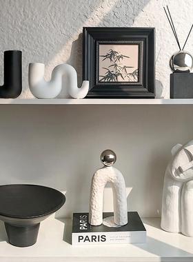 态生活 轻奢高级感黑白软装饰品小摆件 现代格调客厅酒柜书柜摆设