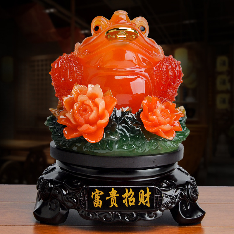 富贵招财旋转金蟾摆件三足金蝉档