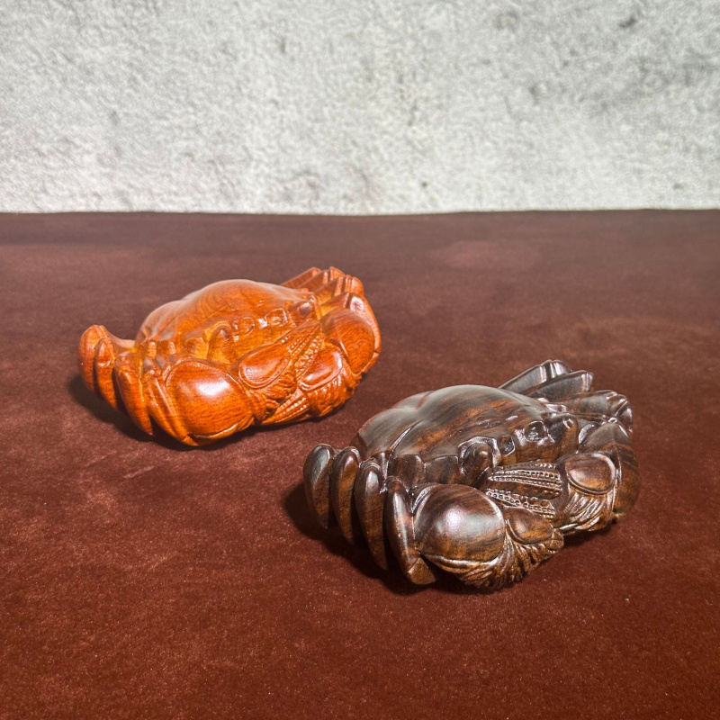 黑檀木雕刻手把件花梨木八方来财