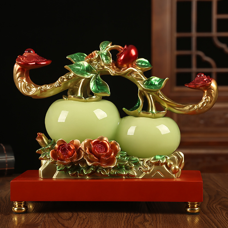 柿子摆件中式事事如意客厅摆放玄