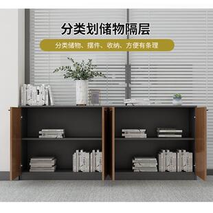 办公室文件柜矮柜储物柜档案资料柜木质带锁柜子公司办公柜桌边柜
