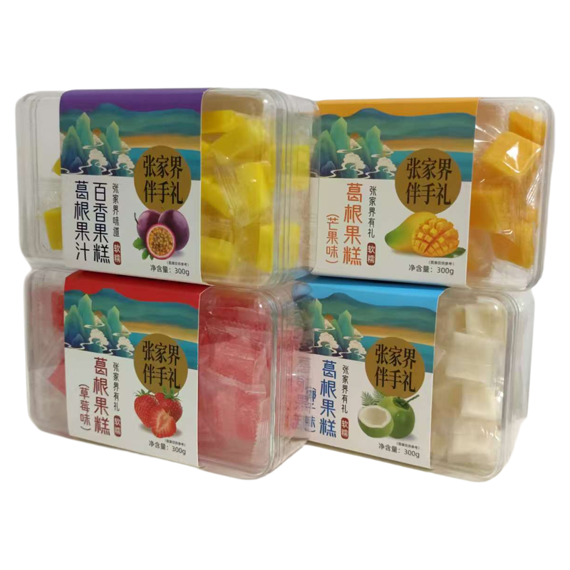 湘更香300g葛根果汁百香葛根果糕椰子味芒果味草莓味张家界伴手礼