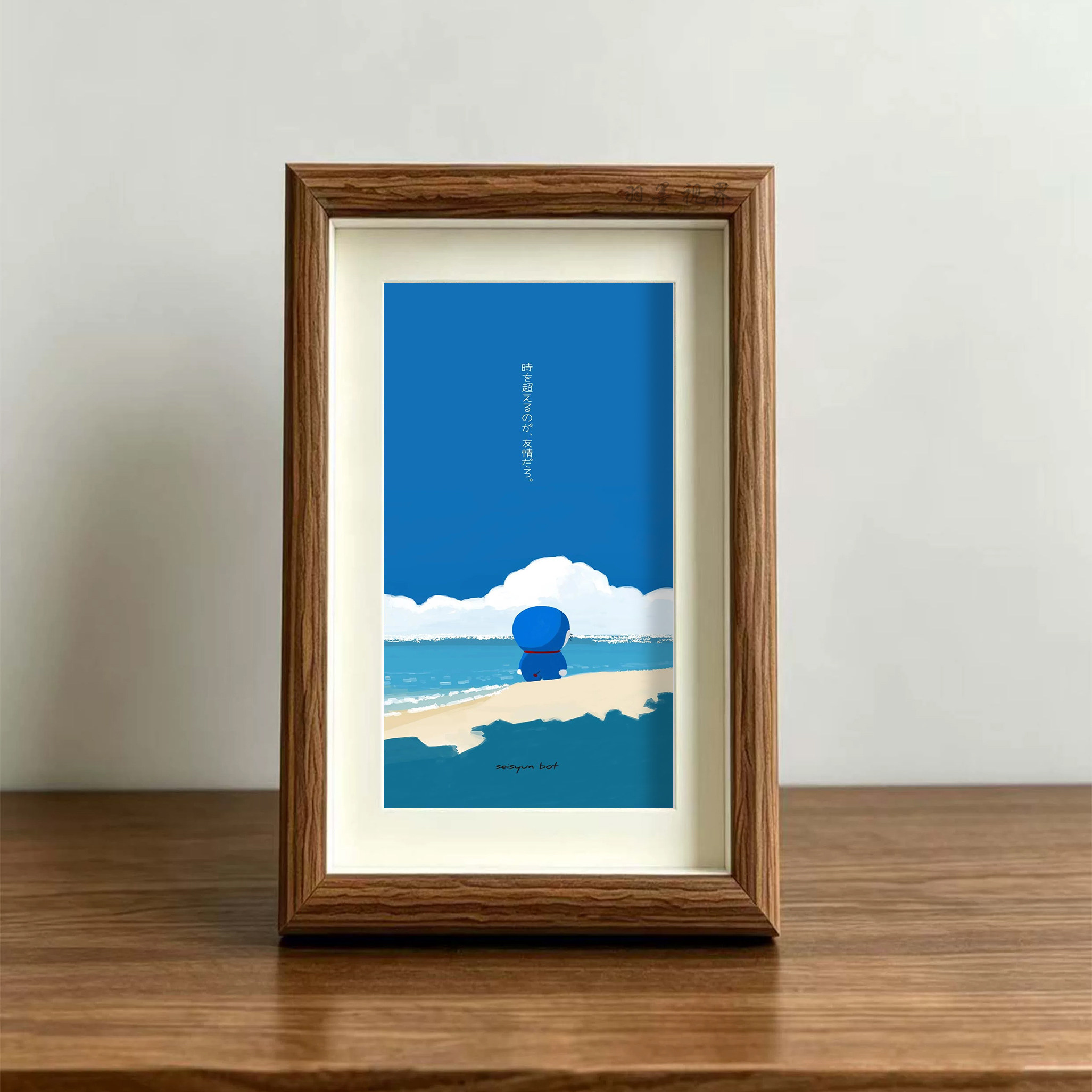 哆啦A梦海边日文插画小摆台日系治愈风书桌摆件经典动漫粉丝桌面