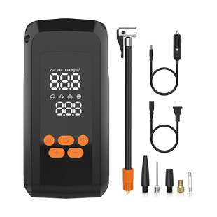 便携式车载充气泵 汽车自行车轮胎车充两用无线电动打气筒