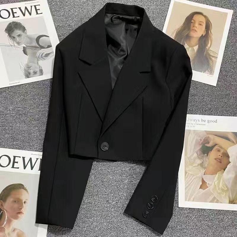 短款西装外套女春秋新款修身高级感气质小个子黑色休闲西服