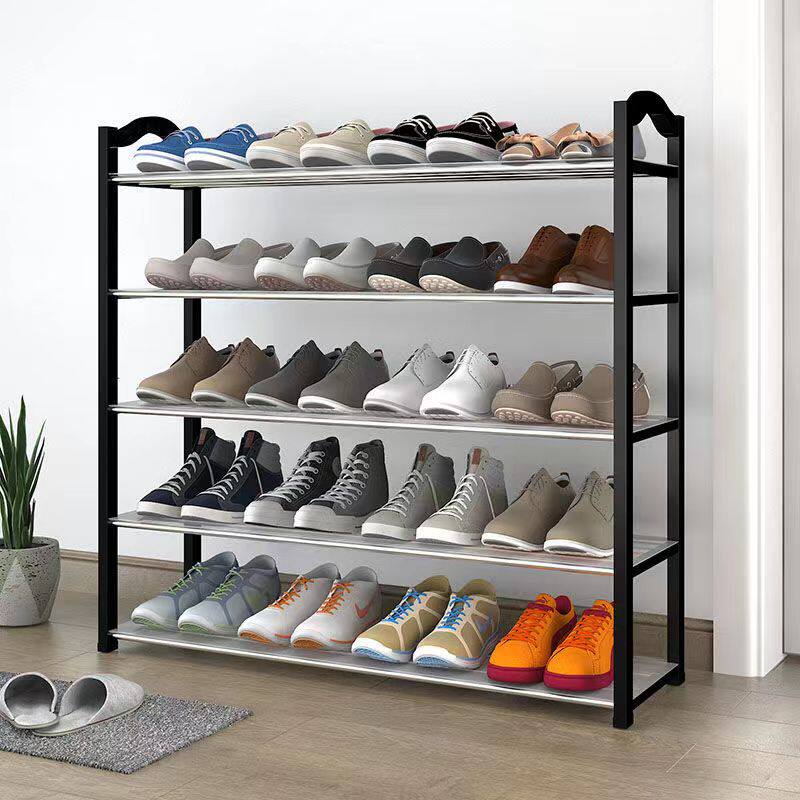 简易鞋架防尘收纳鞋柜多层组装家用门口鞋架子宿舍不锈钢置物架