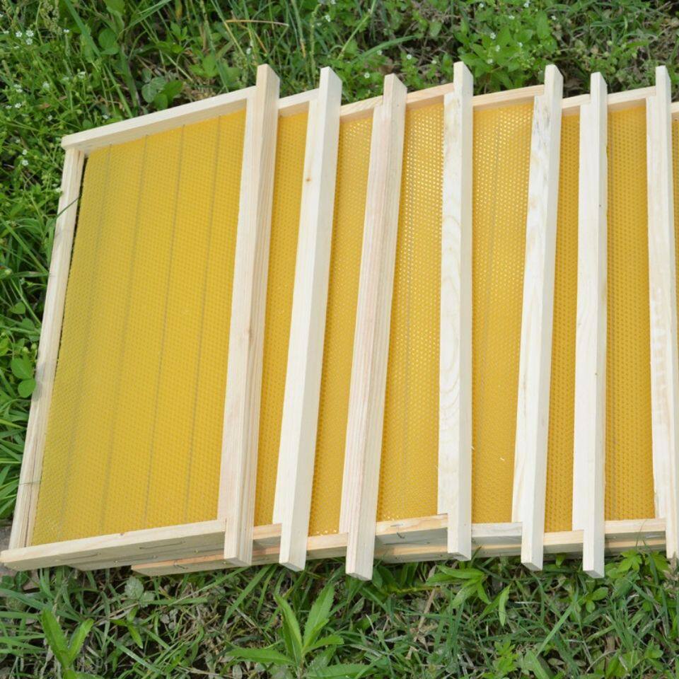 成品巢框带蜜蜂箱带框巢础巢脾标准蜂箱专用全套中蜂巢框蜂巢基