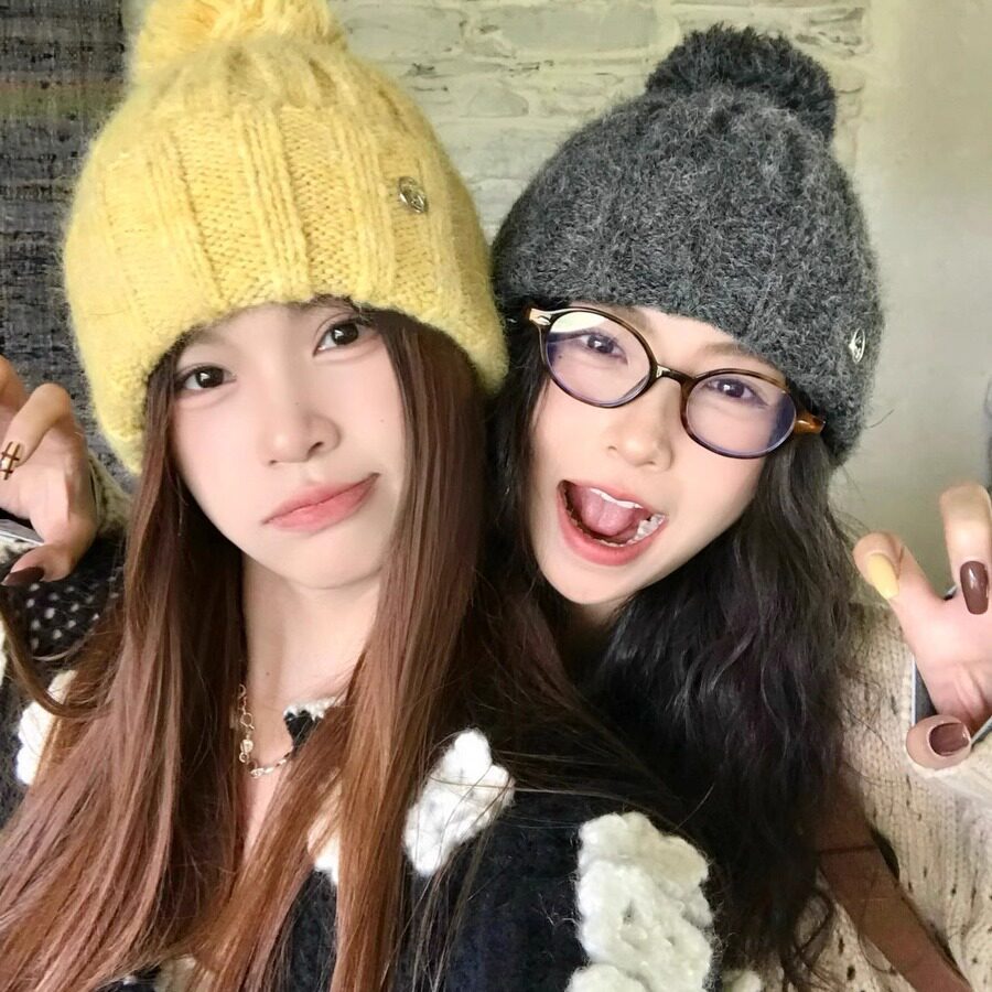Double inin 小众百搭毛球针织包头帽女秋冬百搭显脸小护耳帽图片