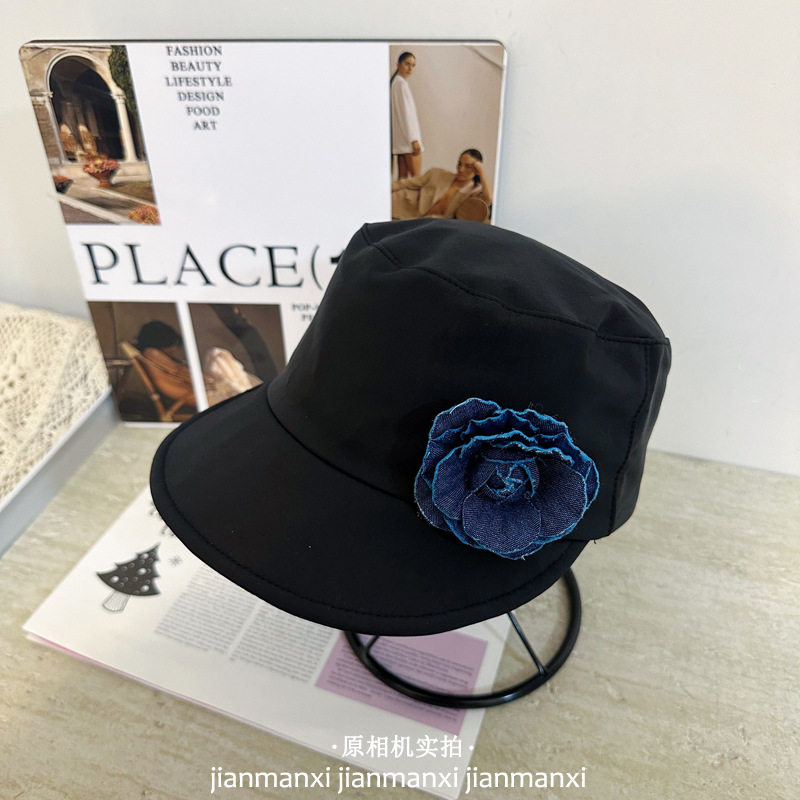 韩版复古立体花朵su干骑士帽女四季显脸小手工贴花百搭时尚马术帽