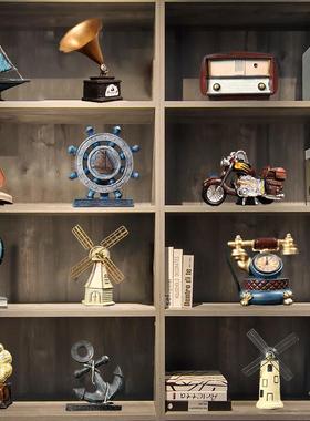 欧式复古摆件留声机创意家居客厅办公室小摆设北欧书柜酒柜装饰品