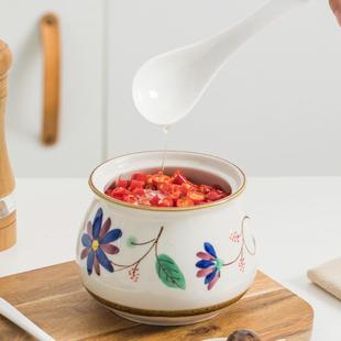 装猪油罐家用耐高温陶瓷荤油罐子大容量带盖带勺厨房辣椒油罐大号