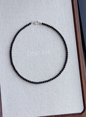 蝶觅家 7A级天然高品质黑玛瑙项链男女款轻奢小众锁骨链