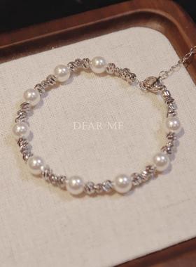 珍珠手链碎银子轻奢小众手链