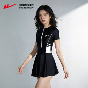 温泉泳装 泳衣女士游泳馆专用保守大码 裙式 回力连体泳衣女2026新款