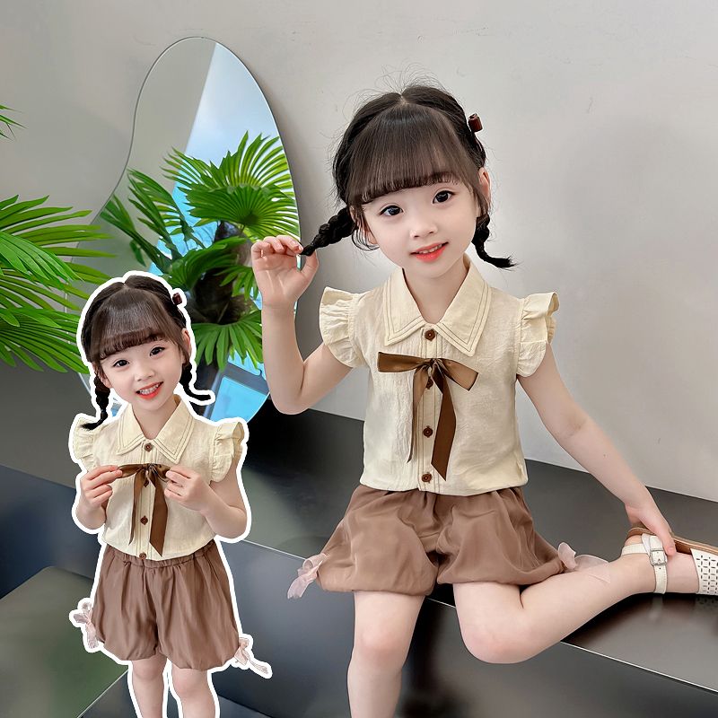 女童夏季新款无袖套装女宝宝夏装灯笼裤两件套夏天韩版衣服洋气潮