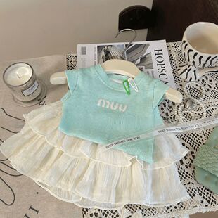 女童2026夏装新款背心套装宝宝韩版洋气薄款公主短裙两件套儿童装