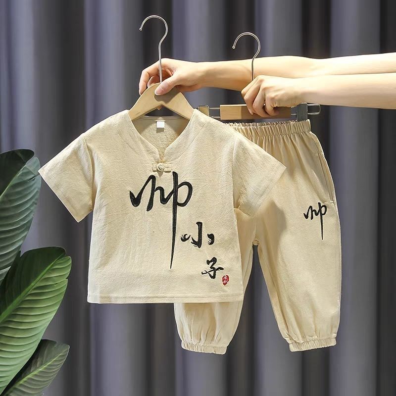 男童夏装套装儿童新中式夏季短袖汉服薄款中小童中国风宝宝两件套