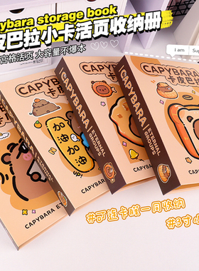 原创新款高颜值卡皮巴拉卡册A5硬壳三寸活页夹内页小卡片儿童学生3寸ins风四宫格拍立得相册明信片卡包收藏册