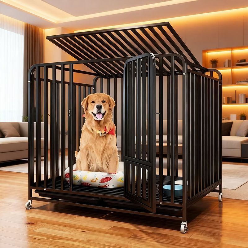 家用狗笼带厕所室内金毛拉布拉多边牧中小型犬方管狗多开门带托盘