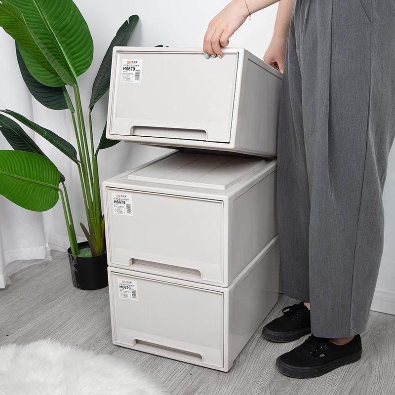 抽屉式收纳盒家用可叠加塑料储物箱书本杂物衣物收纳柜抽屉式,收纳整理,首饰盒,淘宝优惠券,粉丝福利购,淘宝优惠卷