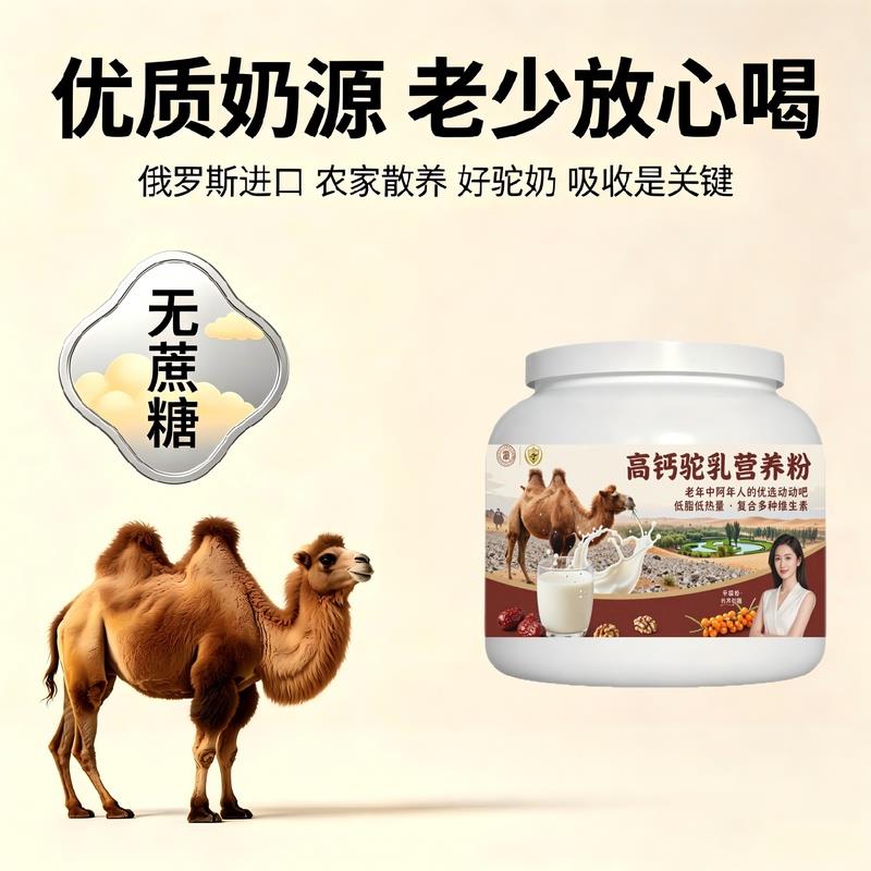 中老年高钙驼乳粉温冲速溶原生营养驼奶粉原产地正品初乳配方