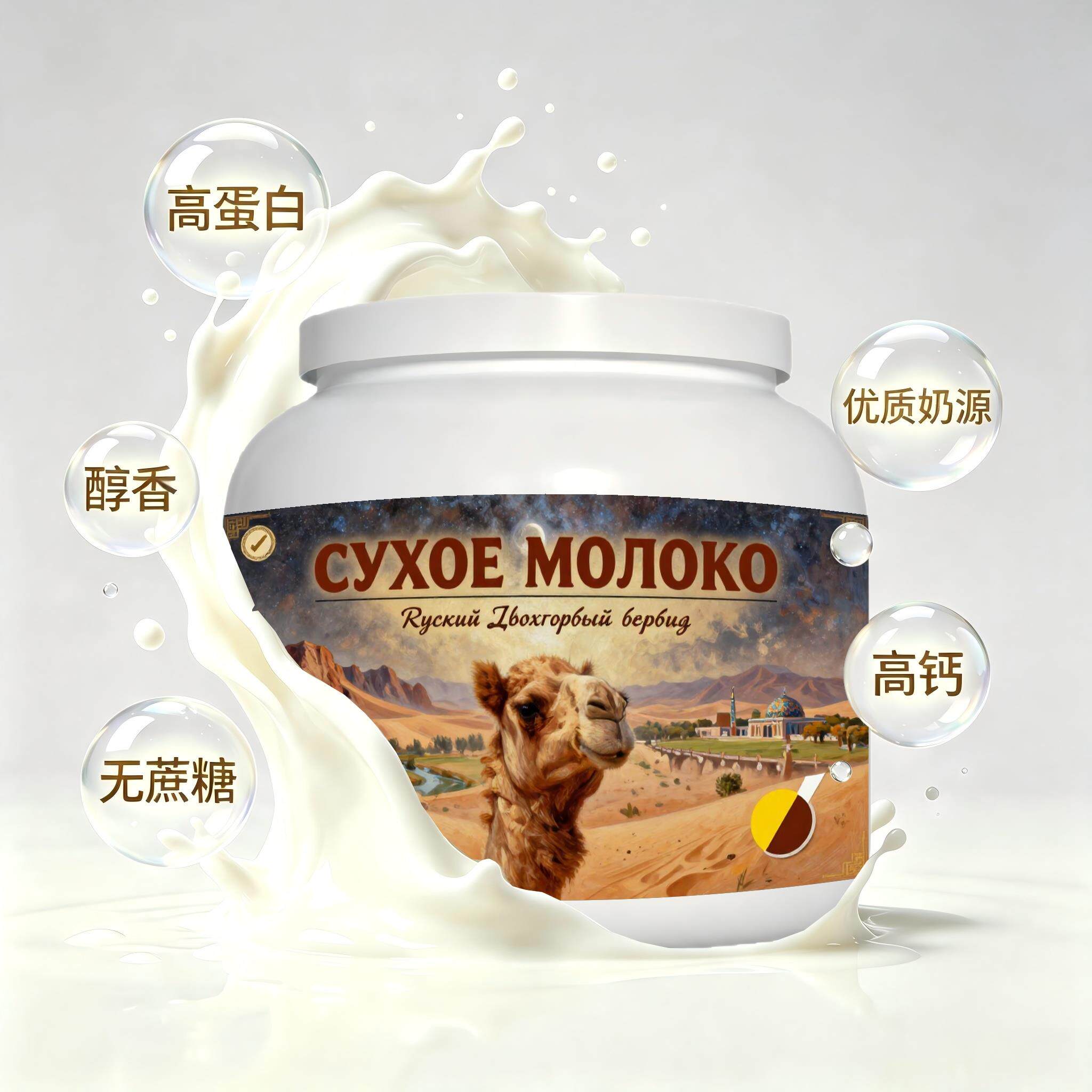 俄罗斯原装进口优选奶源高蛋白驼奶粉睡前小食日常餐食健身成人