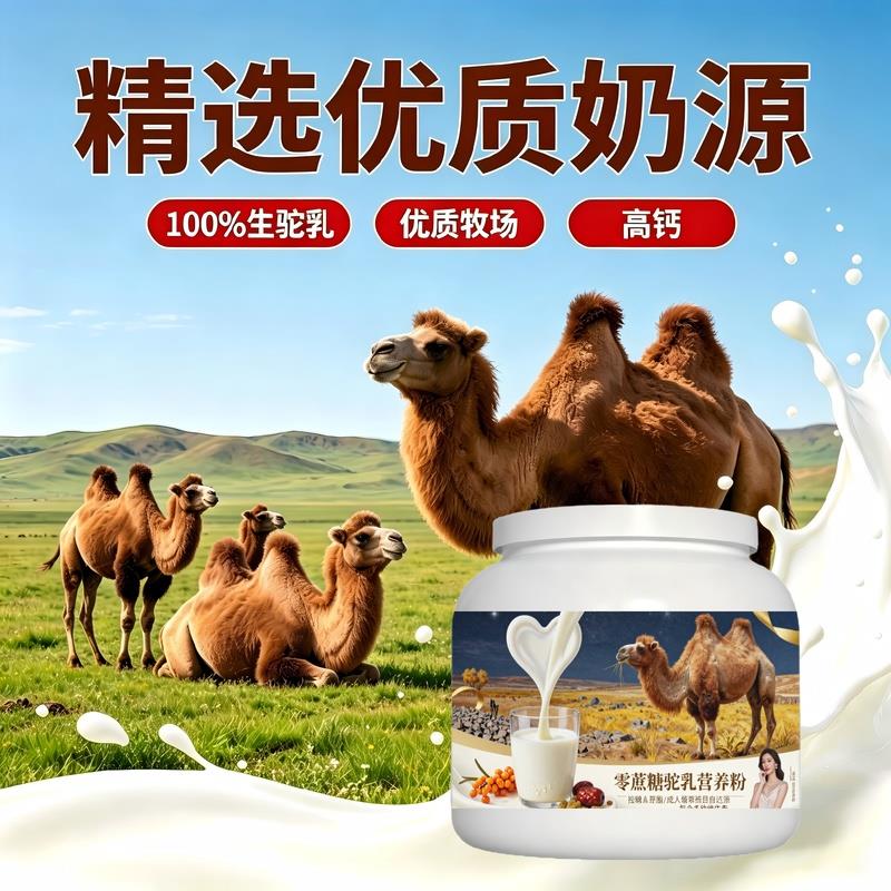 轻负担日常食用零蔗糖驼乳粉下午茶加餐零蔗糖温和营养驼奶粉牧场