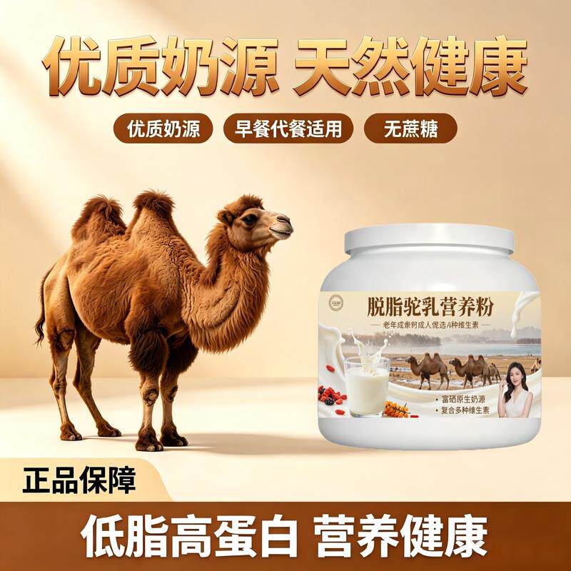 中老年脱脂驼乳粉长期饮用多维低负担驼奶粉沙漠有机正宗