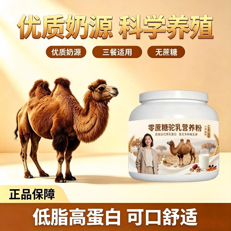 零蔗糖驼乳粉晨起一杯益生菌护肠胃驼奶冲调粉散养官方认证初乳配