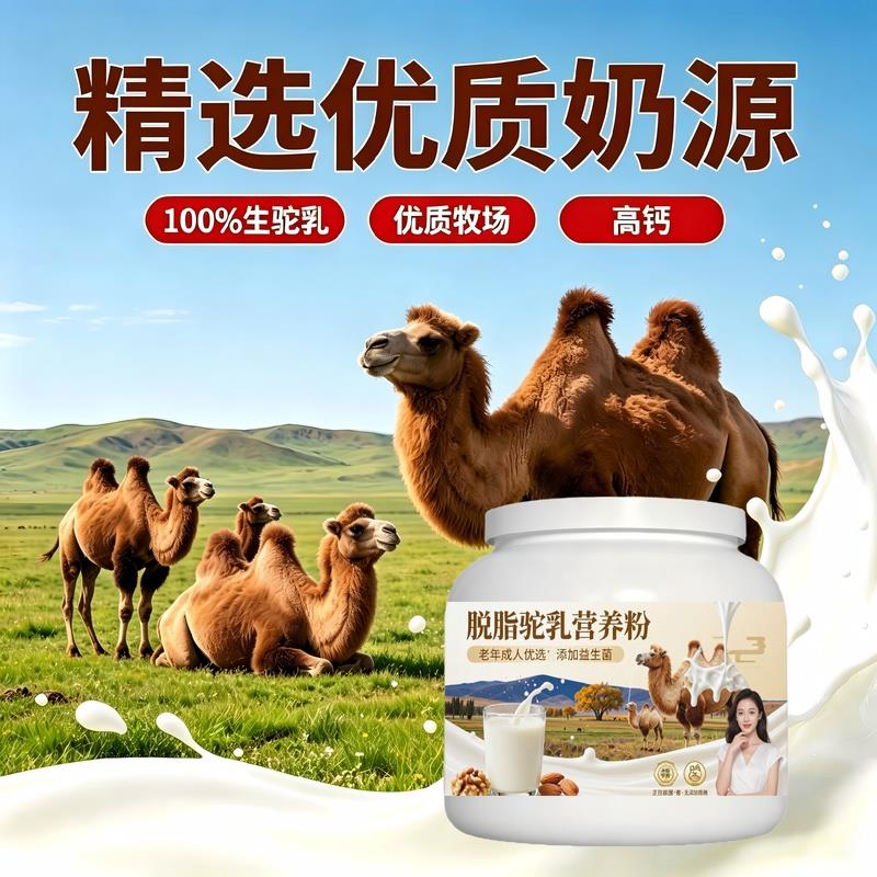 中老年脱脂驼乳粉日常早餐口感醇厚驼奶粉沙漠有机官方品牌专用