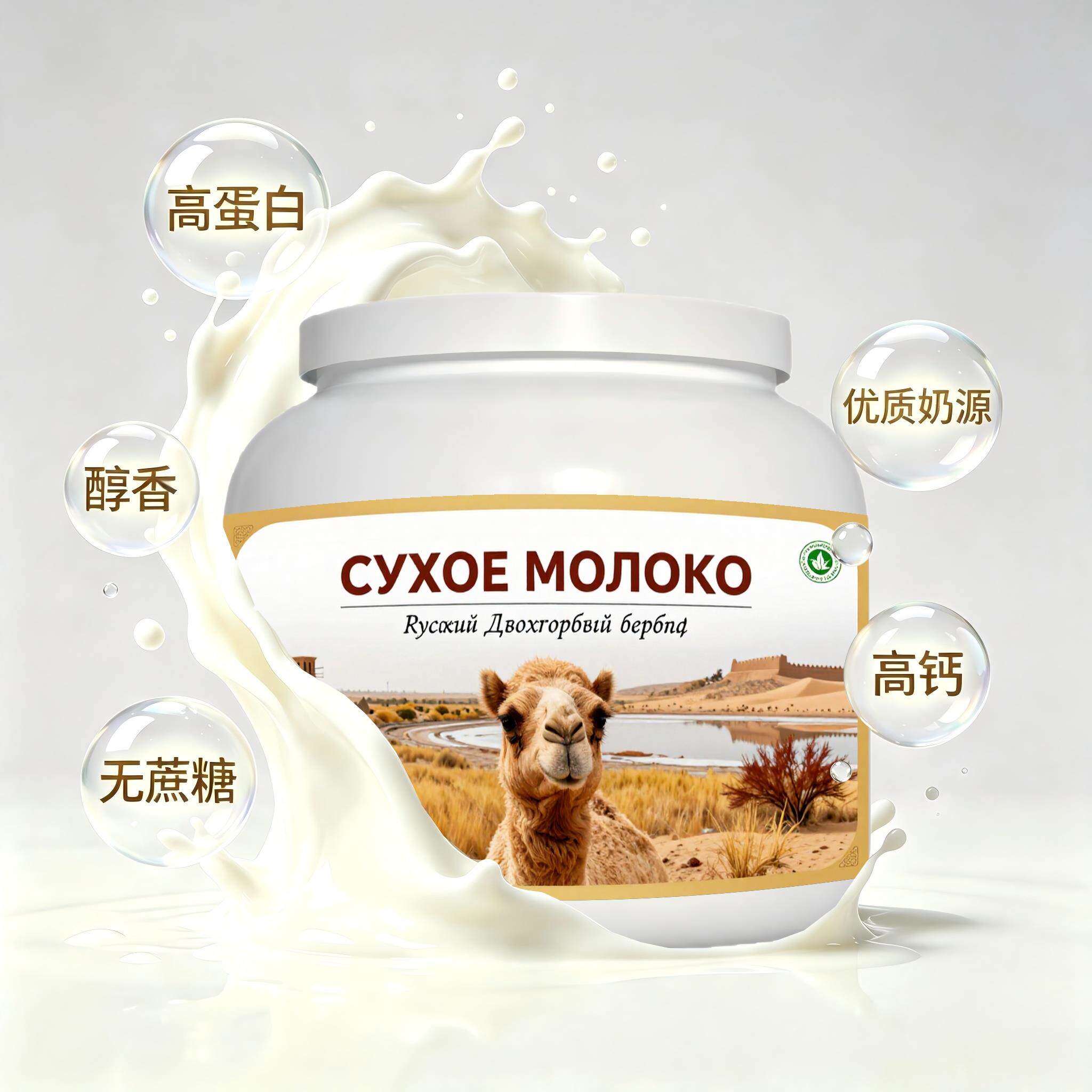 俄罗斯原装进口精选奶源儿童成长驼奶粉三餐入水易溶粉末细腻送闺