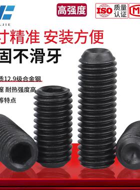 M2-M24 T2UZ茂异1定.9级无头六内角螺丝凹端机米止付紧445黑色螺