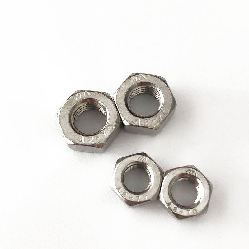 厂不定制钢六角螺母304不锈钢DIN934防外六角螺锈松锁工紧高强度