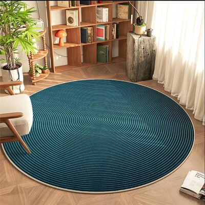 圆形地毯高级感客厅地毯圆型轻奢卧室化妆椅梳妆台书房免打理地垫