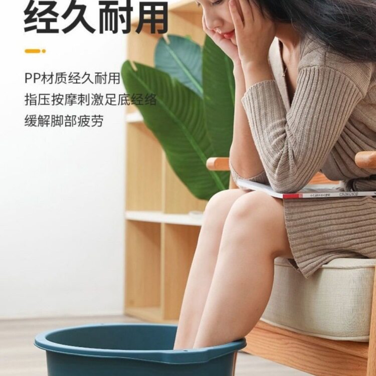泡脚桶可折叠收纳家用简易按摩养生足浴盆过小腿带盖保温洗脚盆子
