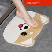 新型卡通浴室门防滑脚垫家庭浴室入口吸水地垫厕所速干软垫