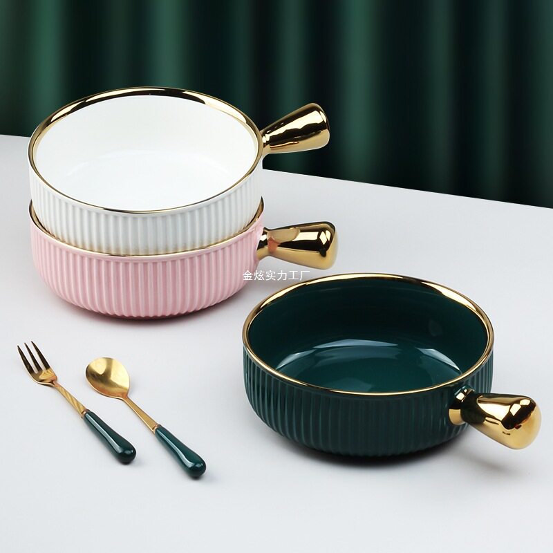 陶瓷专用烤箱烘焙泡面烤碗甜品碗沙拉碗北欧盘焗饭碗家用大号创意