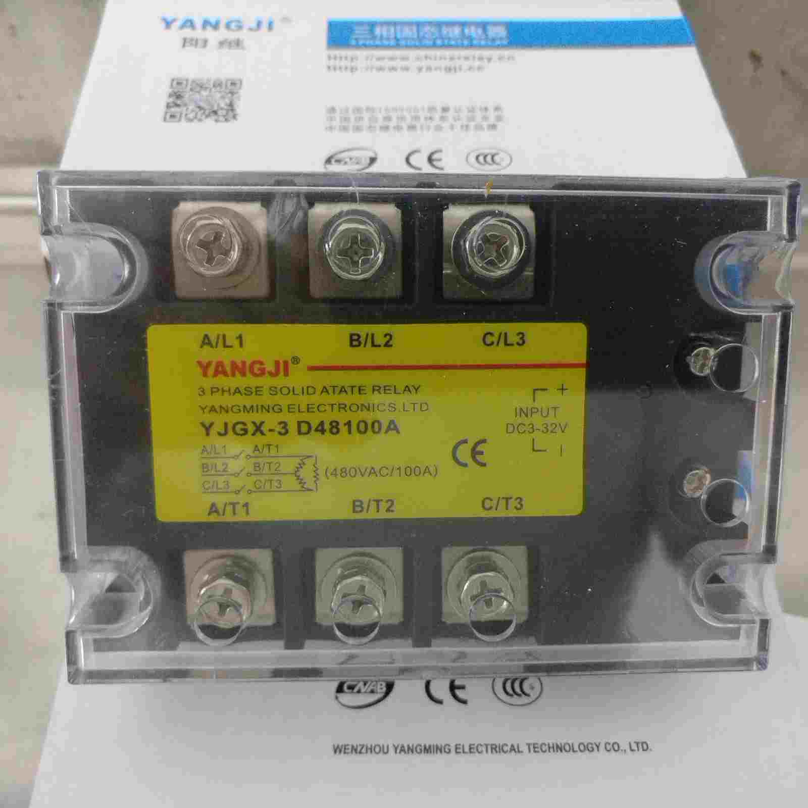 阳继YANGJI 三相交流固态继电器 YJGX-3 D48100A (负载480VAC)