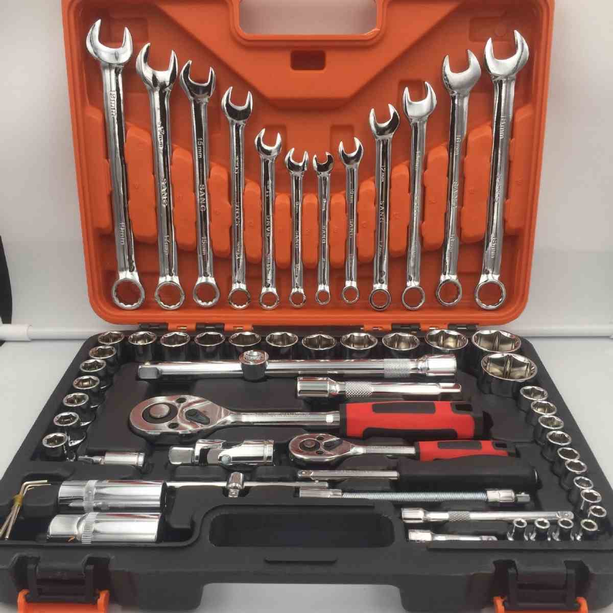 工厂61件机汽修组套装筒装组合具支持升级72齿快速 可