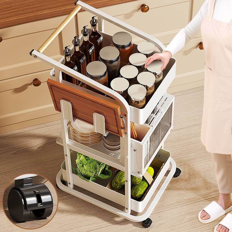 厨房收纳神器省空间利用多功能小推车置物架放菜砧板调料品刀碗盘