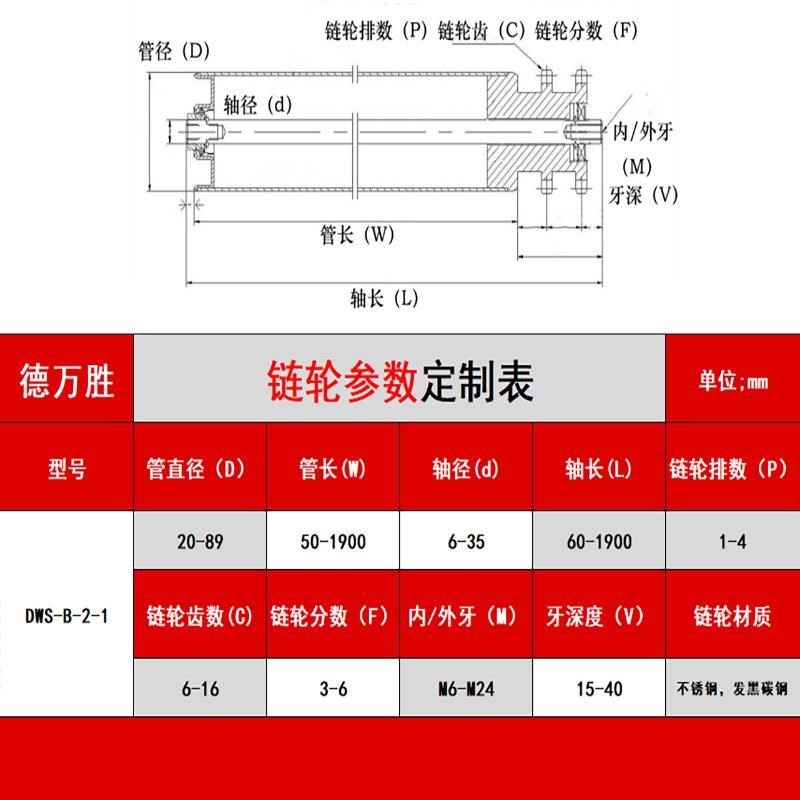热销不锈钢链轮滚筒动力主动滚轮单双排镀锌包胶输送机流水线传动