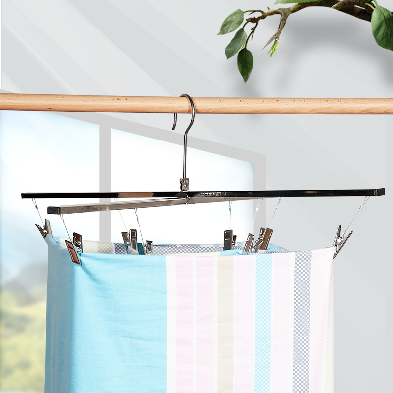 热销大衣架晒被子神器家用晒床单衣架超大号浴巾被套被单衣架超长