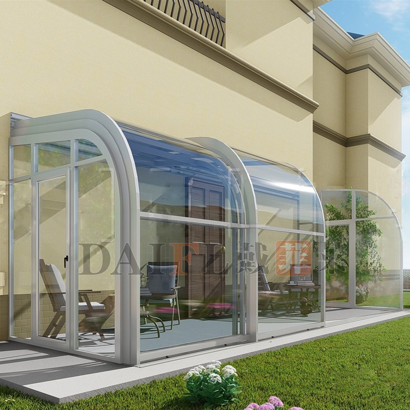 热销可移动阳光房定制别墅阳台电动玻璃顶自动伸缩折叠铝合金雨棚